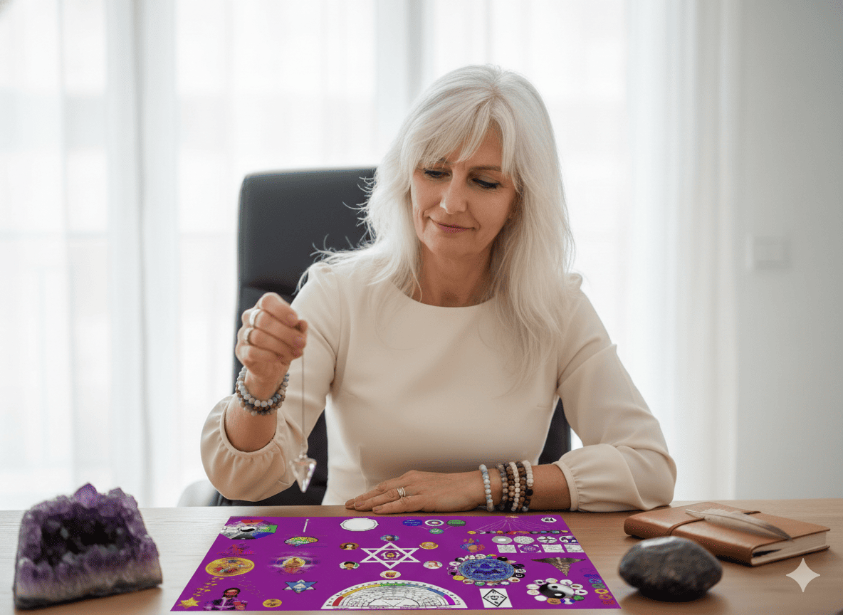 Mesa Cuántica preparada para una sesión de sanación