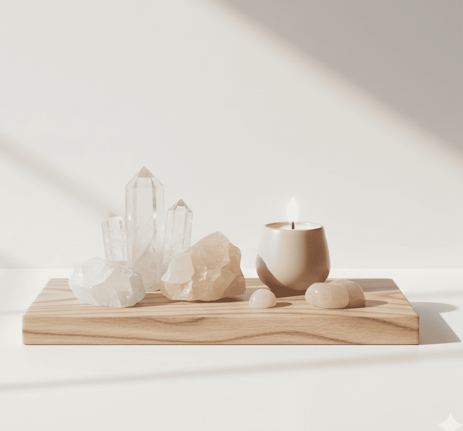 Espacio sagrado preparado para una terapia angelical