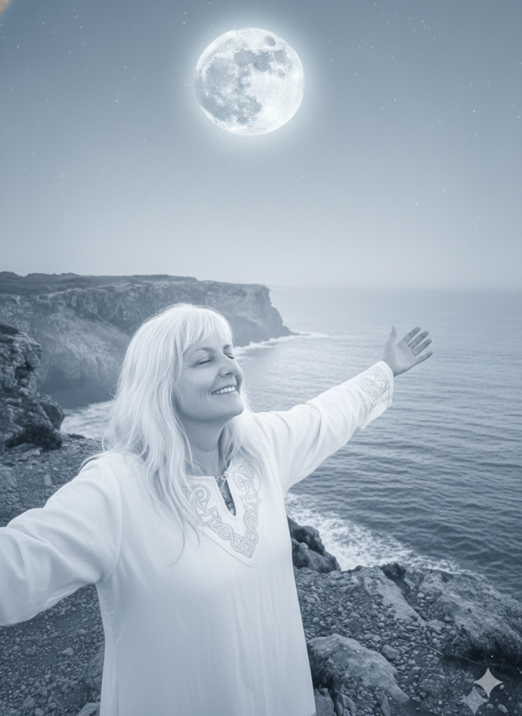 Luna Fría, mujer llenándose de su energía