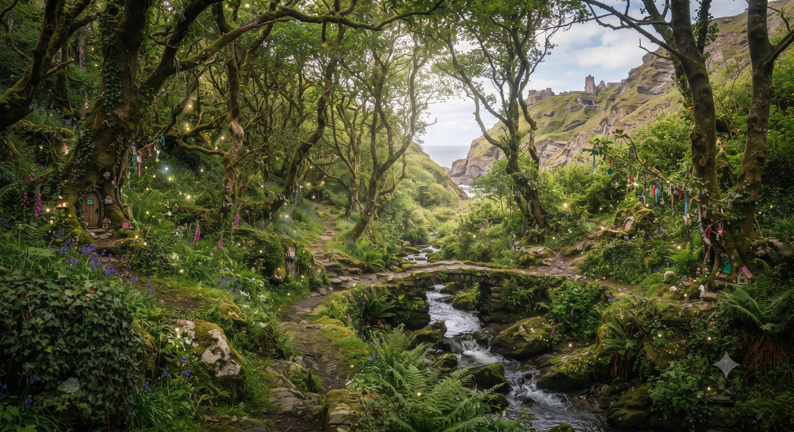 Bosque de las Hadas de Tintagel en Cornualles rodeado de naturaleza